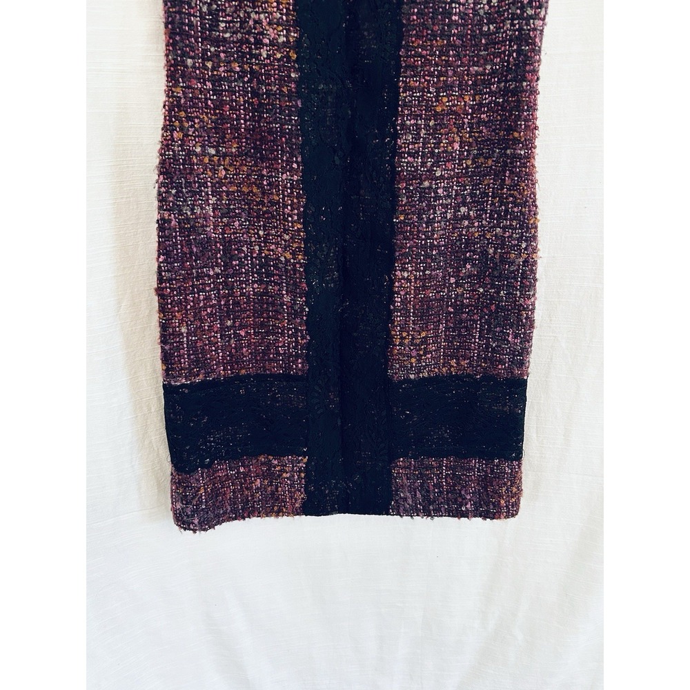 Ecetera Tweed Boucle Wool Blend Lace Dress With Leopard Lining - Picture 4 of 7